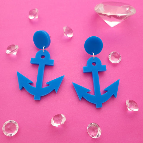 Large anchor earrings hotsell