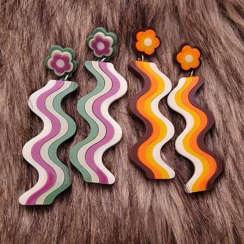 70's Pattern Earrings