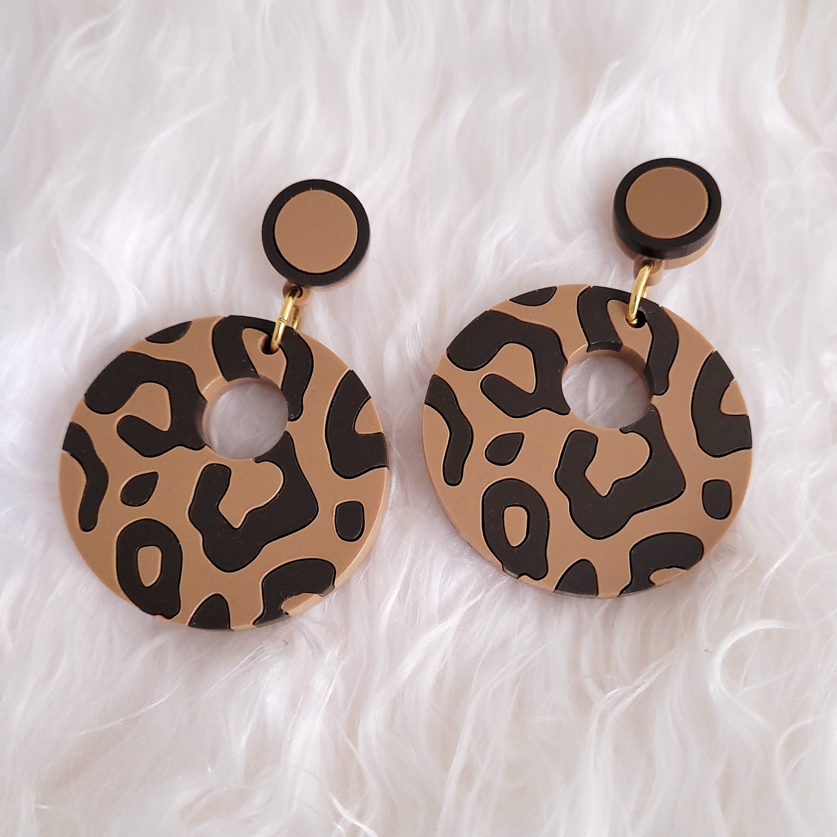 Natural Leopard Print Earrings