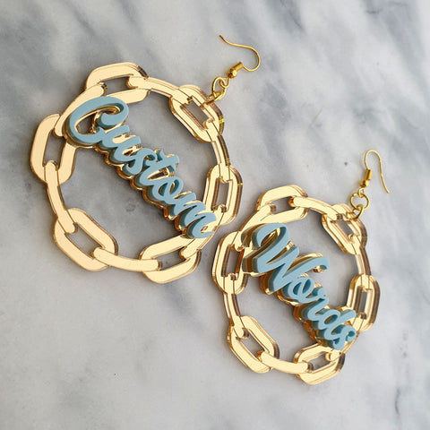 Chain Link Name Earrings – Sugar Vice