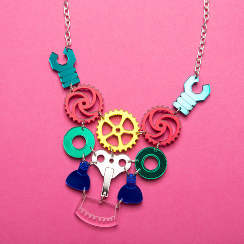 Robot Parts Necklace - also in pastel