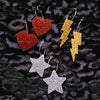 Glitter Charm Hoop Earrings