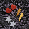 Glitter Charm Hoop Earrings