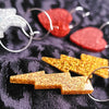 Glitter Charm Hoop Earrings