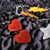 Glitter Charm Hoop Earrings
