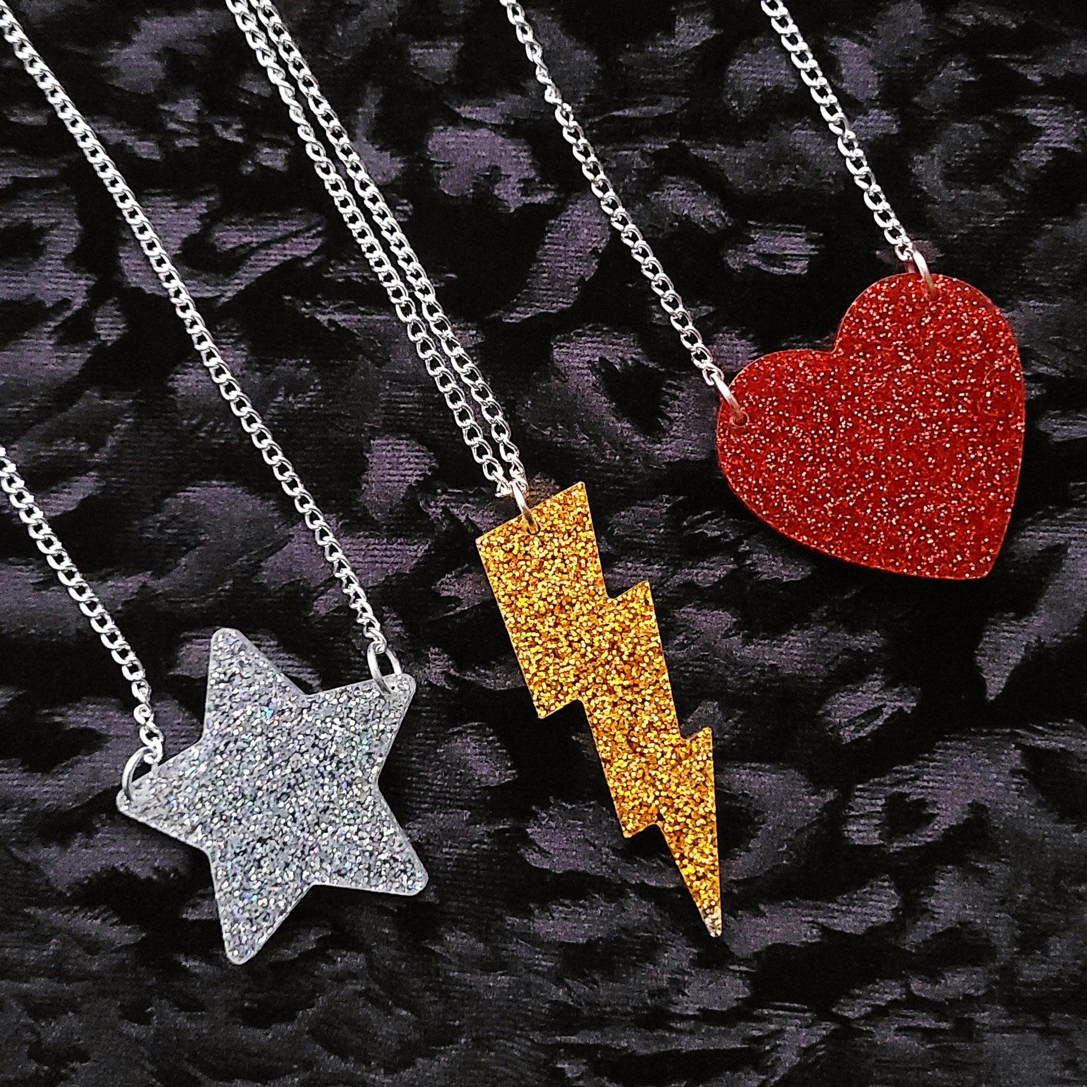 Glitter Charm Necklace