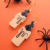 Black Flame Candle Earrings