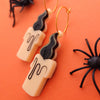 Black Flame Candle Earrings