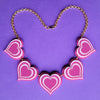 Retro Hearts Statement Necklace