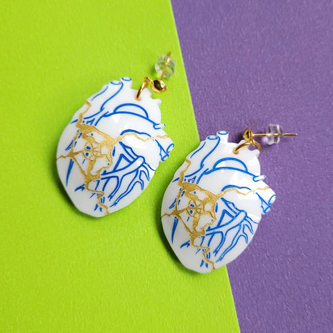 Kintsugi Heart Earrings