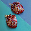 Red Kintsugi Heart Earrings