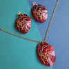 Red Kintsugi Heart Necklace