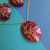 Red Kintsugi Heart Necklace