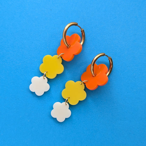 SECONDS - Flower Hoop Earrings