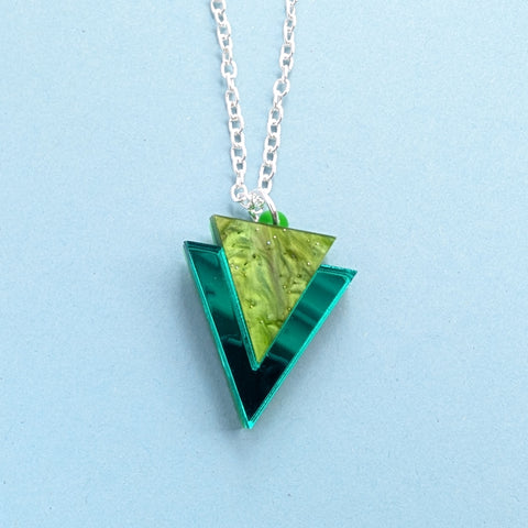 SECONDS - Green Triangle Necklace