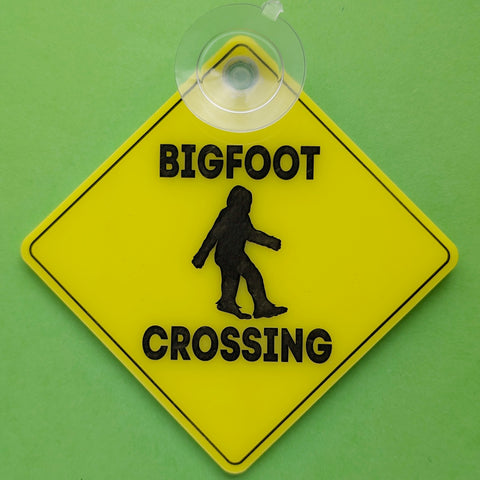 Bigfoot Crossing Window Sign