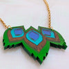 Abstract Peacock Necklace