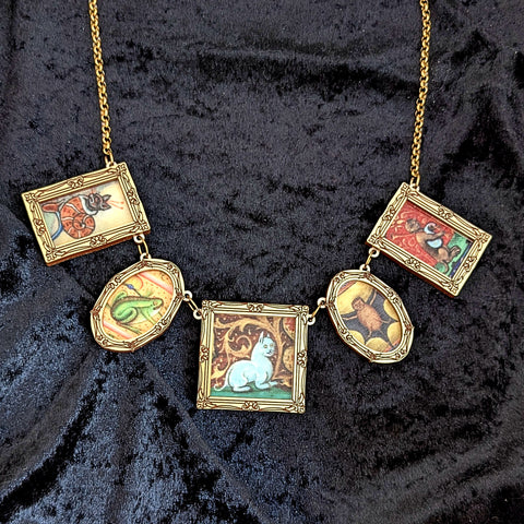 Medieval Animals Statement Necklace