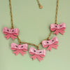 SECONDS - Pink Bows Necklace