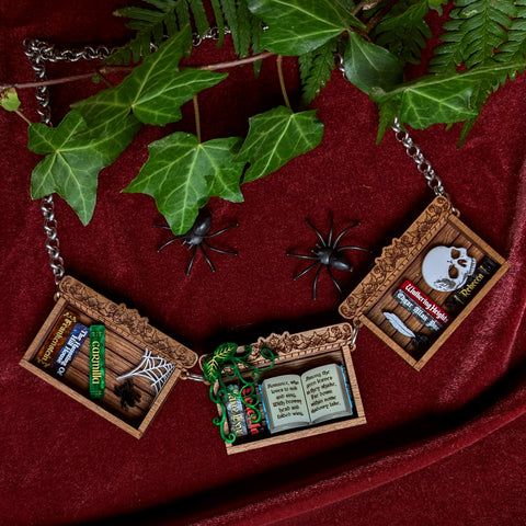 Gothic Book Shelf Necklace