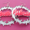 Barbed Wire Name Earrings