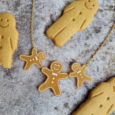 Gingerbread Men Necklace