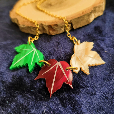 Mini Autumn Leaves Necklace