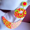 Neon Leopard Print Earrings