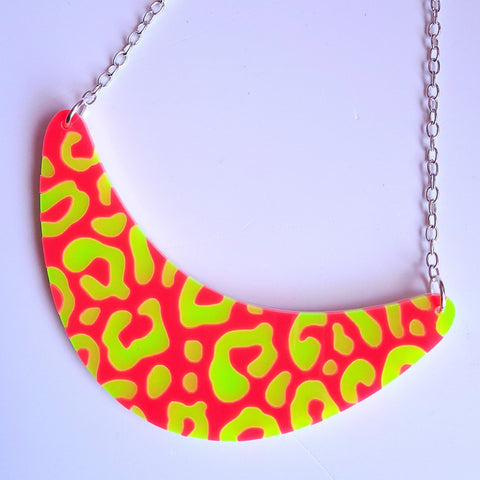 Neon Leopard Print Necklace