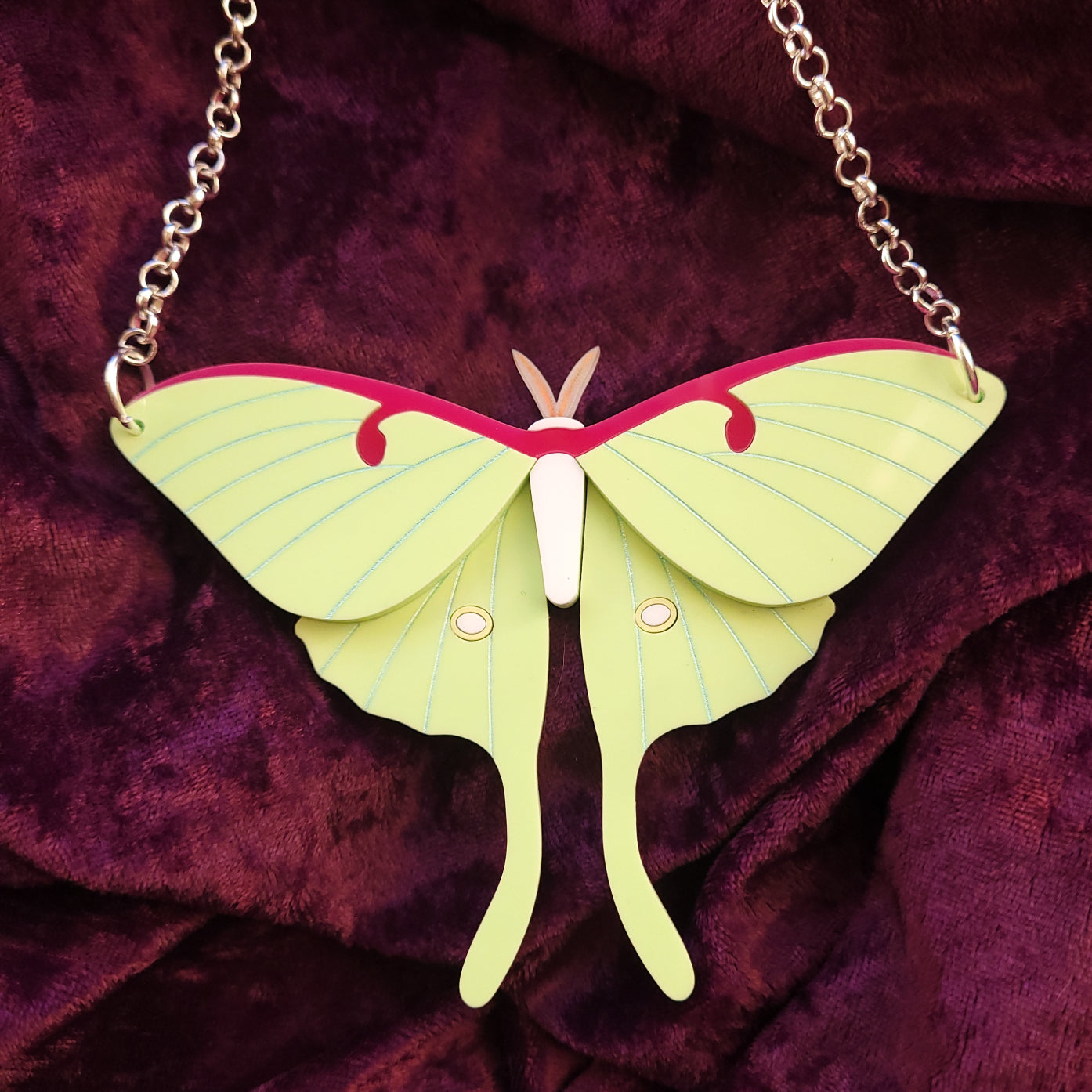 Luna moth necklace on sale