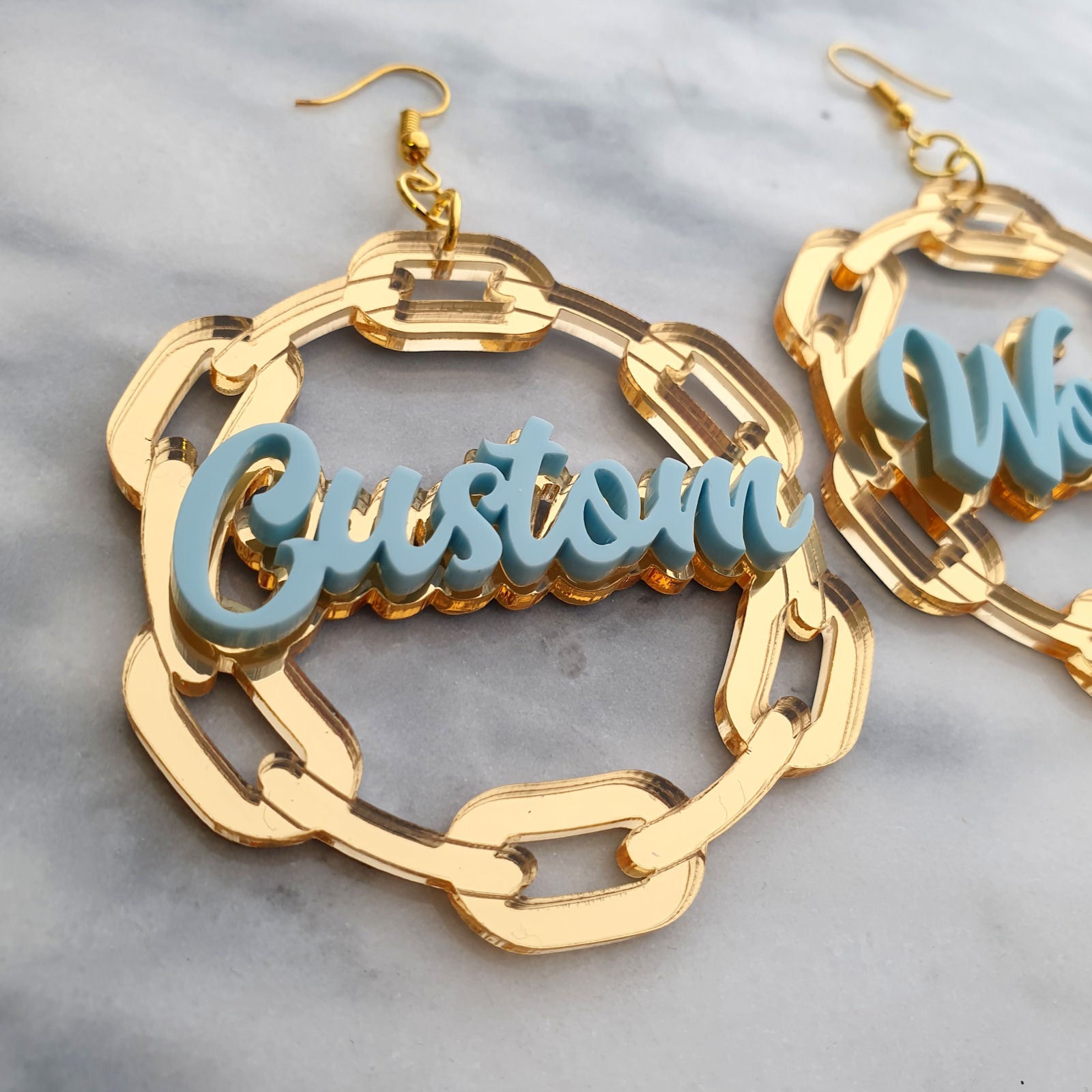 Earrings with name deals inside