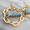 Chain Link Name Earrings