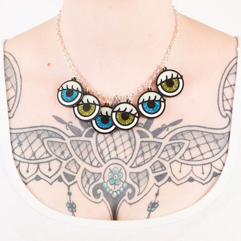 Dolls Eye Charm Necklace