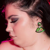 Sugar & Vice Green Marble earrings modelled