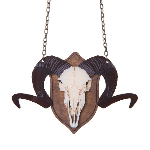 Mounted Ram Skull Necklace