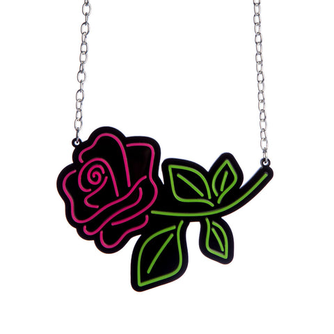 Neon Rose Necklace