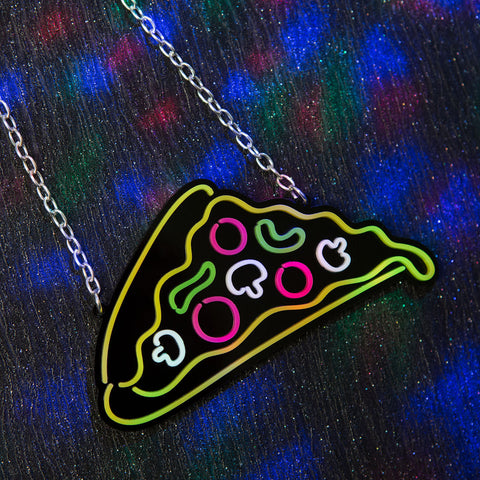 Neon Pizza Necklace