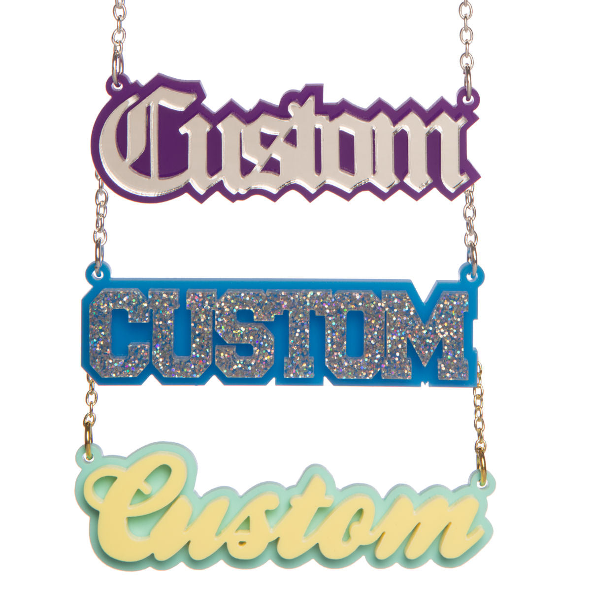 Stacked name best sale necklace