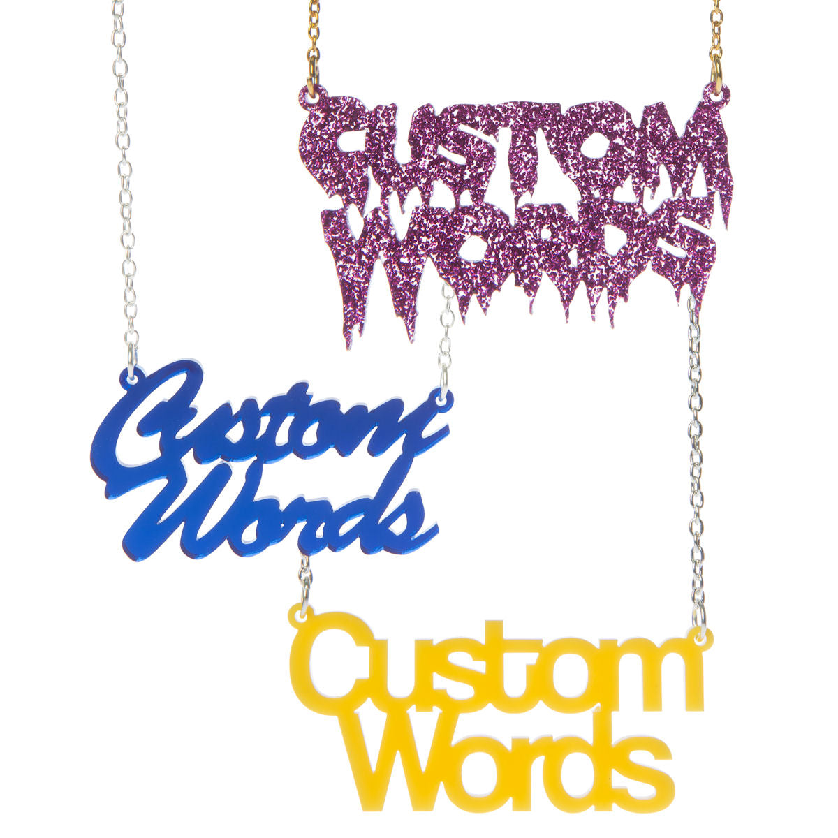 Custom word necklace store
