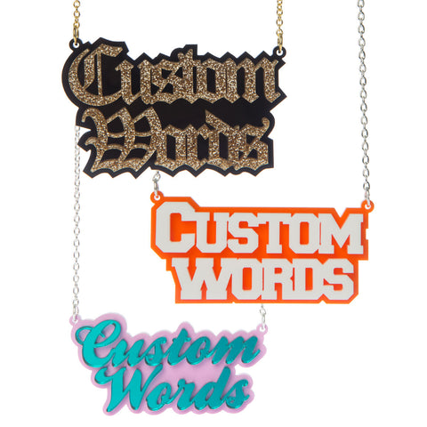 Two Word Stacked Name Necklace