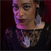 Sugar & Vice Palmistry Hand Earrings Modelled