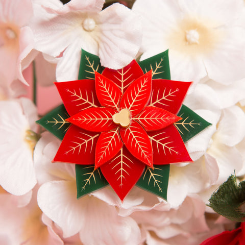 Poinsettia Brooch